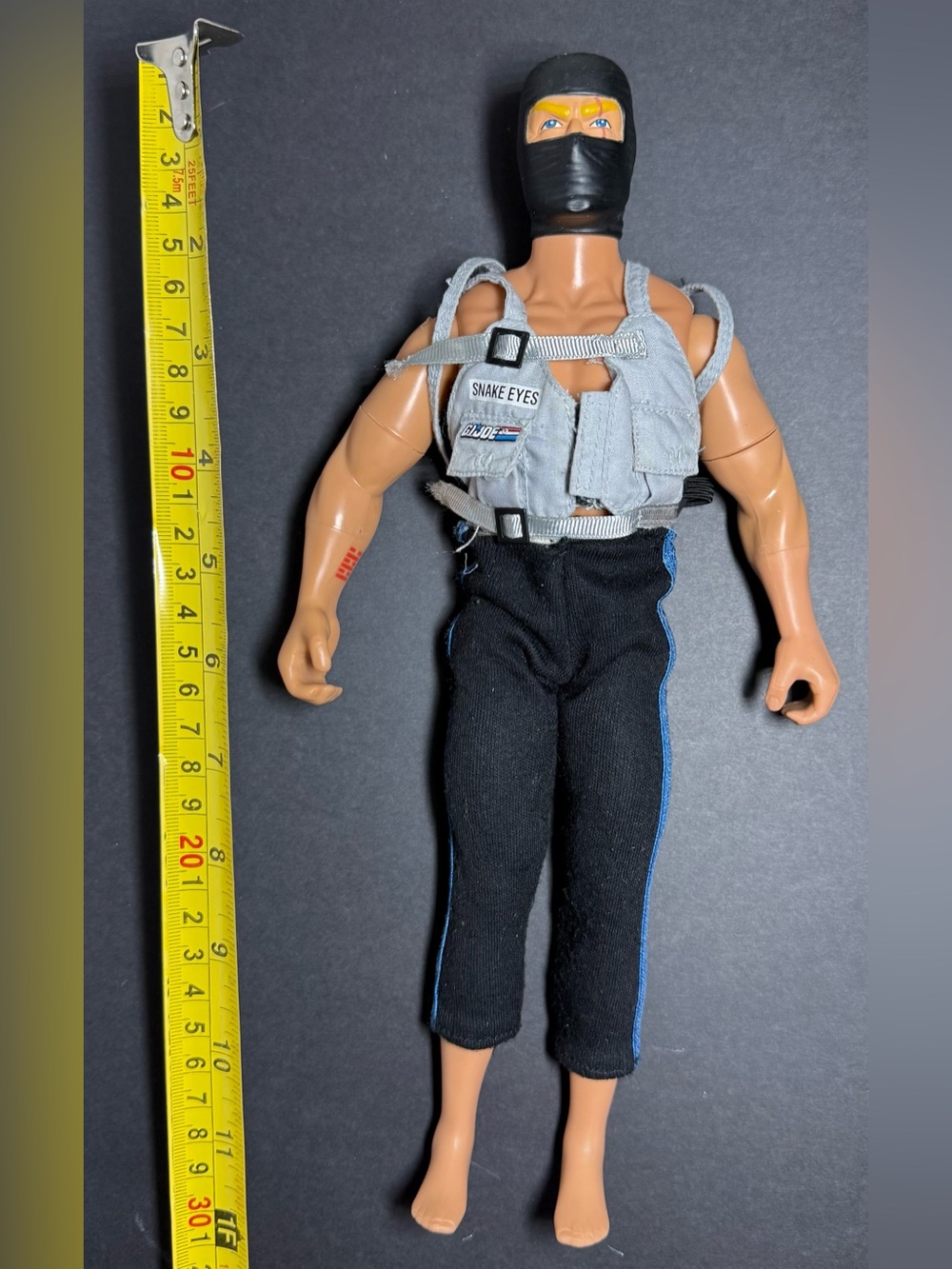 Vintage 1992 GI Joe Hall of Fame Snake Eyes 12" Figure Hasbro Incomplete